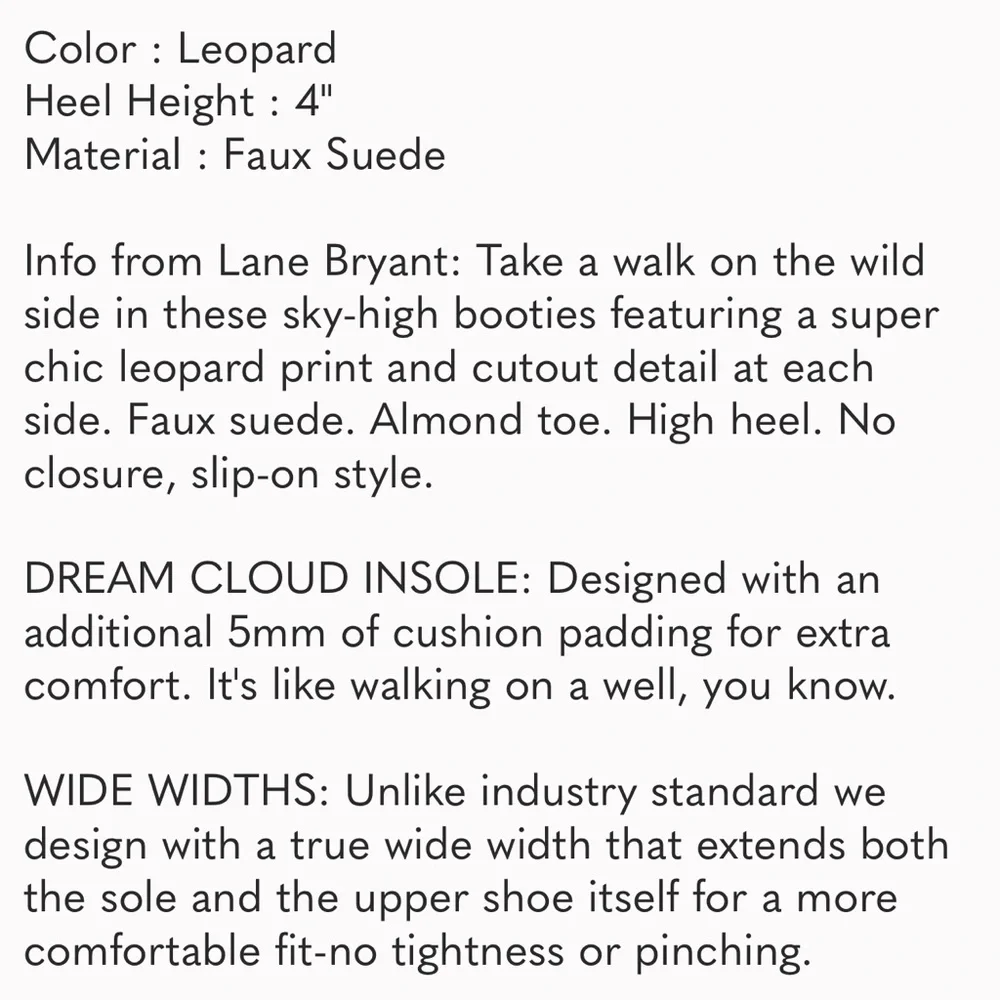 NWT Lane Bryant Dream Cloud Animal Print Bootie in size 10W. - Picture 10 of 10